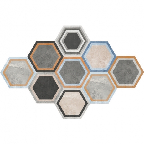 HEXAGON POTTERY TILE MIX GHEXM 26092